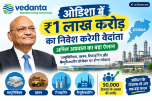 Vedanta का ओडिशा में बड़ा ऐलान: ₹1 लाख करोड़ से 50000 लोगो को मिलेगा रोजगार